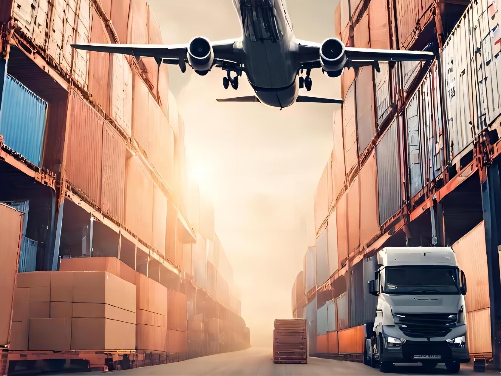 Warehouse worker scanning packages for premium export service