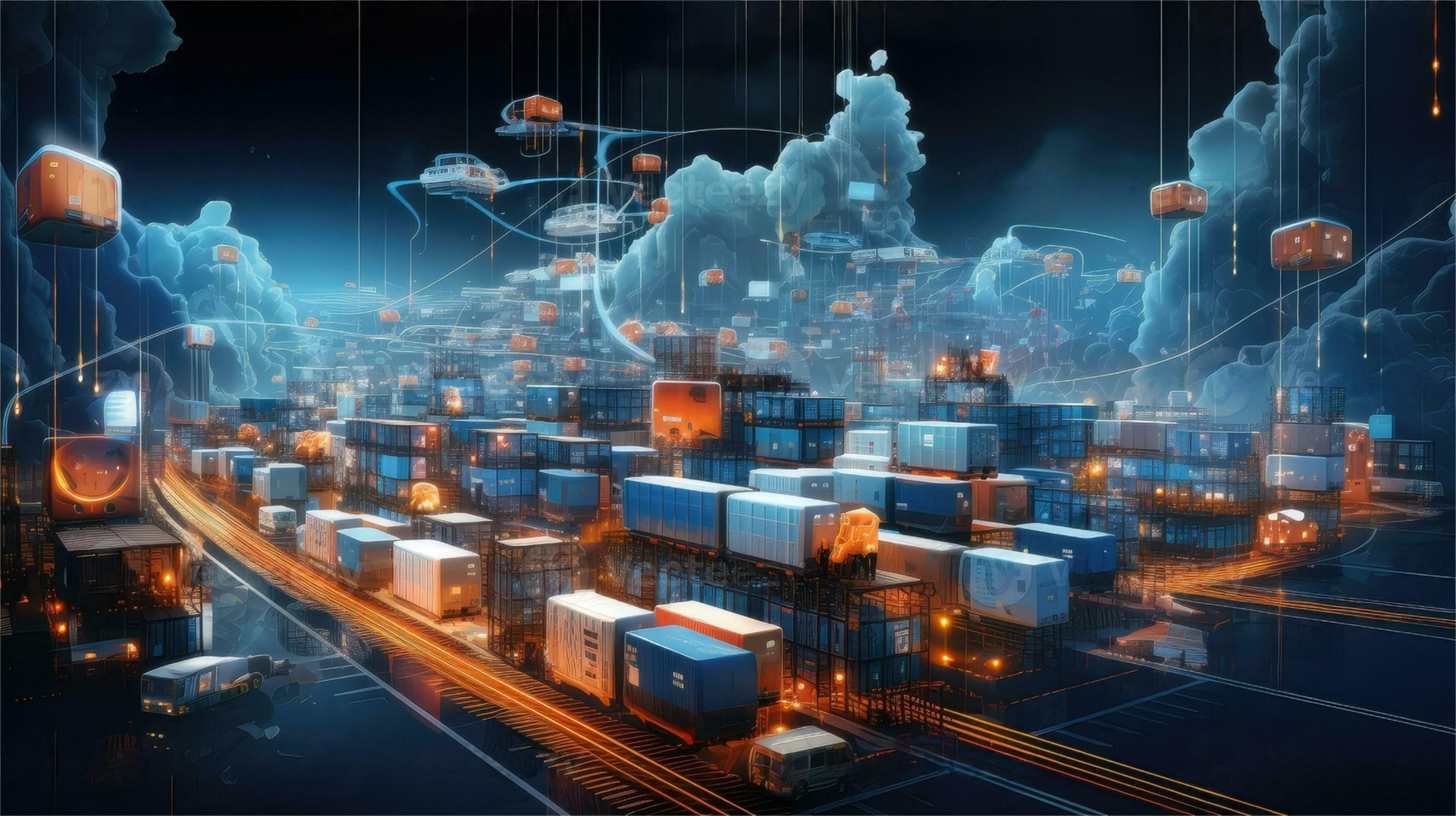 Cargo containers being loaded at a major Chinese port
