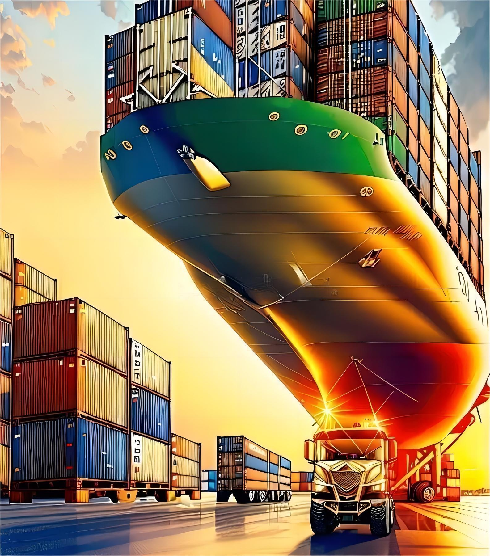 Global logistics network map showcasing freight routes